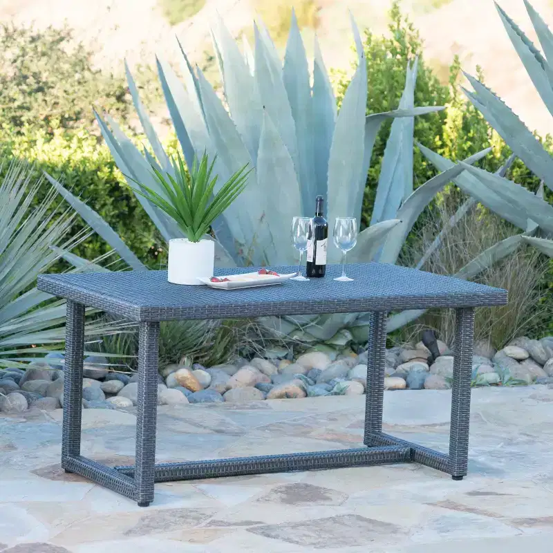 Christopher Knight Home Avianna Outdoor 59 Wicker Weave Dining Table