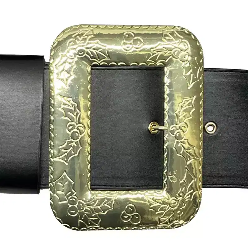 HMS Oversized Santa Belt with Big Metal Buckle Costume Accessory
