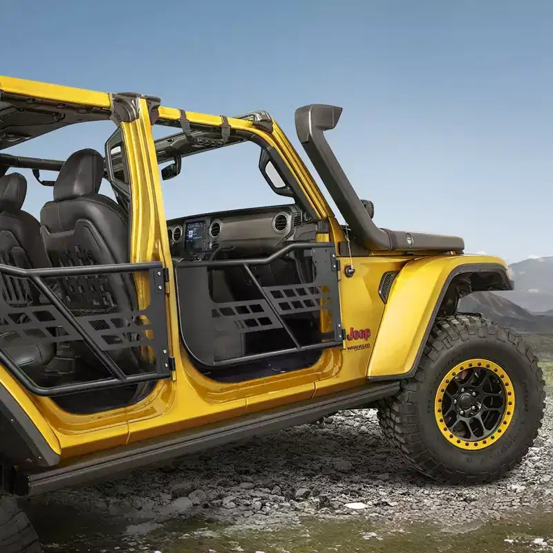 VEVOR Jeep Tube Doors, 4-Door, Hunting Style Jeep Tubular Door with DOT Certified Rear View Mirrors, Jeep Doors with Rubber Pads & Steel Tube,Black
