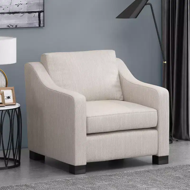 GDFStudio Quran Contemporary Fabric Club Chair with Sloped Arms