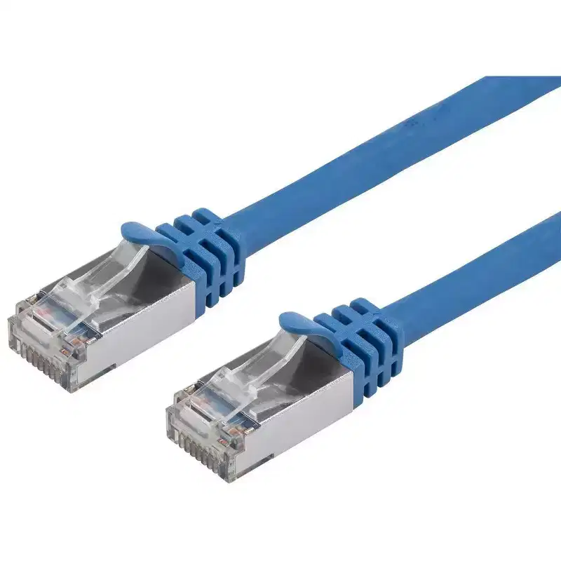 Monoprice Cat7 Ethernet Patch Cable - 15 feet - Blue | Flexboot RJ45 Stranded 600Mhz S/FTP CMX Pure Bare Copper Wire 26AWG - Entegrade Series
