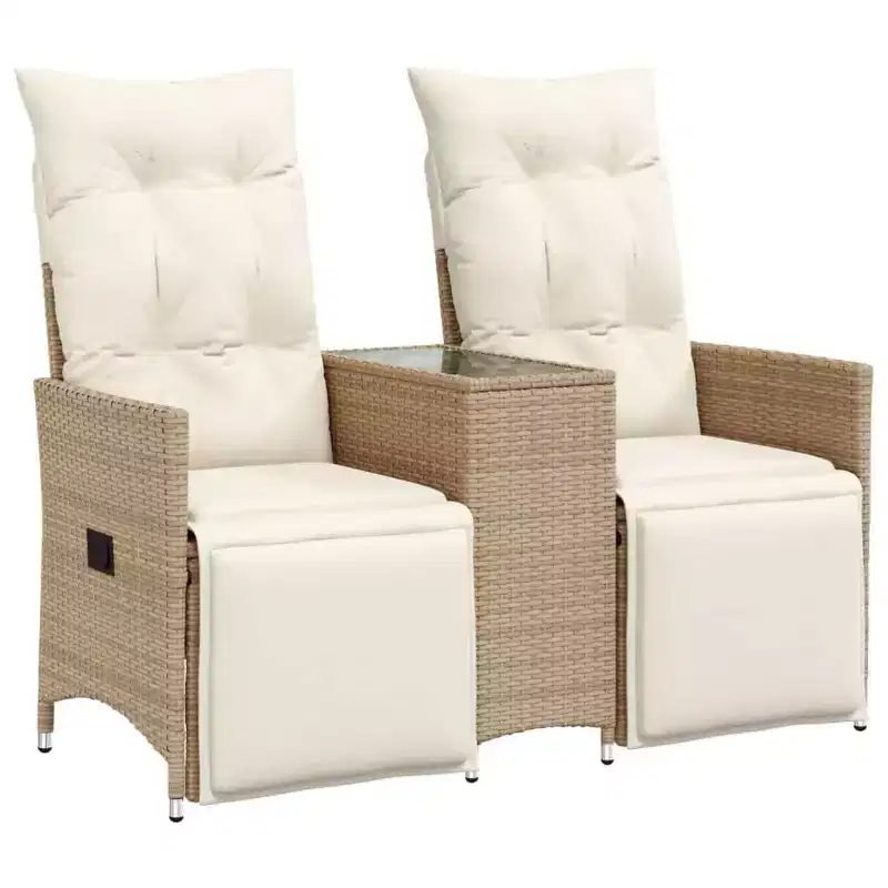 vidaXL Reclining Garden Sofa Beige