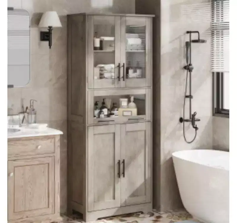 Classic Tall Cabinet (MDF & PB Material), Double Row Design,