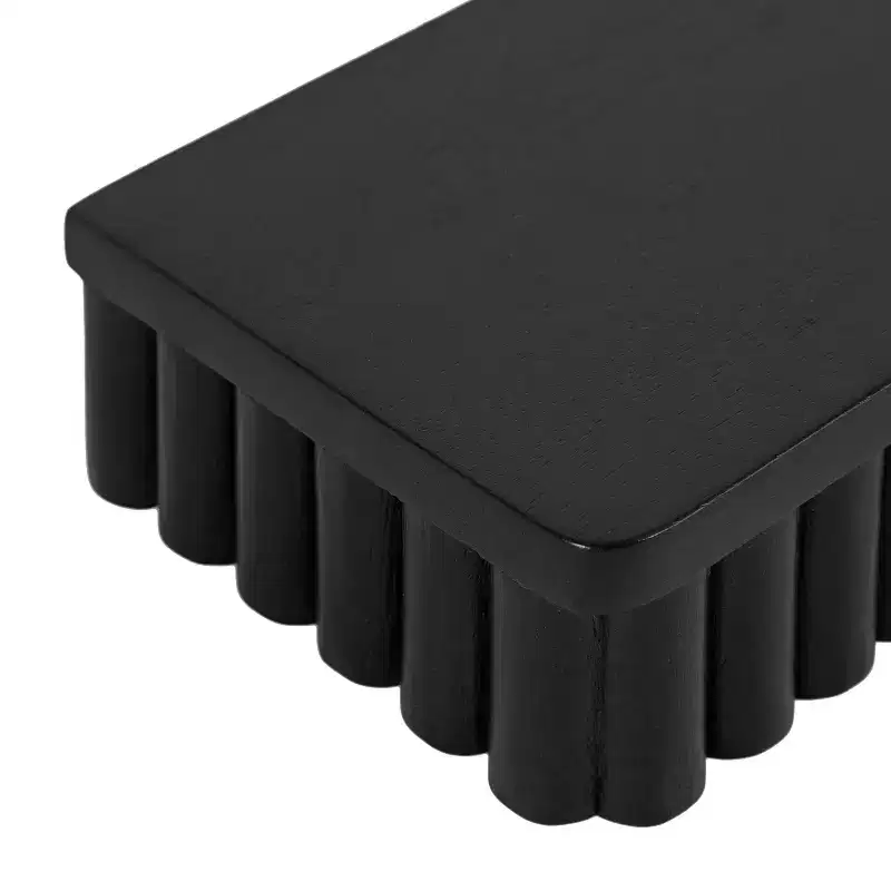 Kate & Laurel All Things Decor Set of 2 Reid Ribbed Floating Shelves Black