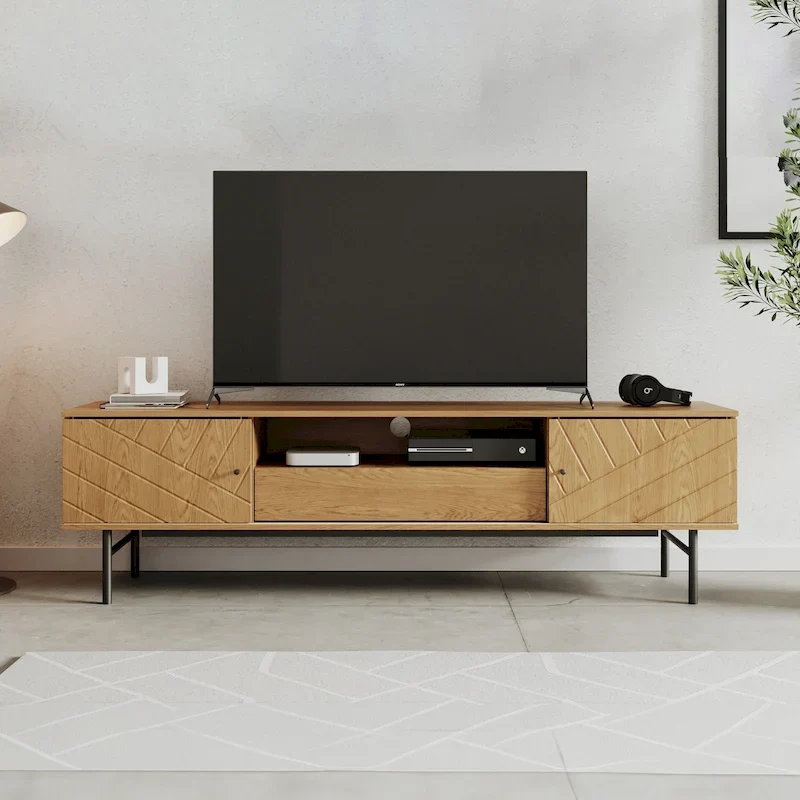 Studio London Amara 70.6 Media Console Oak Effect TV Stand