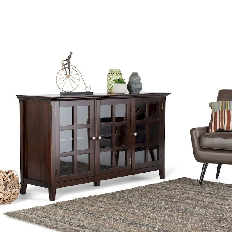 WYNDENHALL Normandy SOLID WOOD 62 inch Wide Transitional Wide Storage Cabinet - 62w x 18d x 34 h