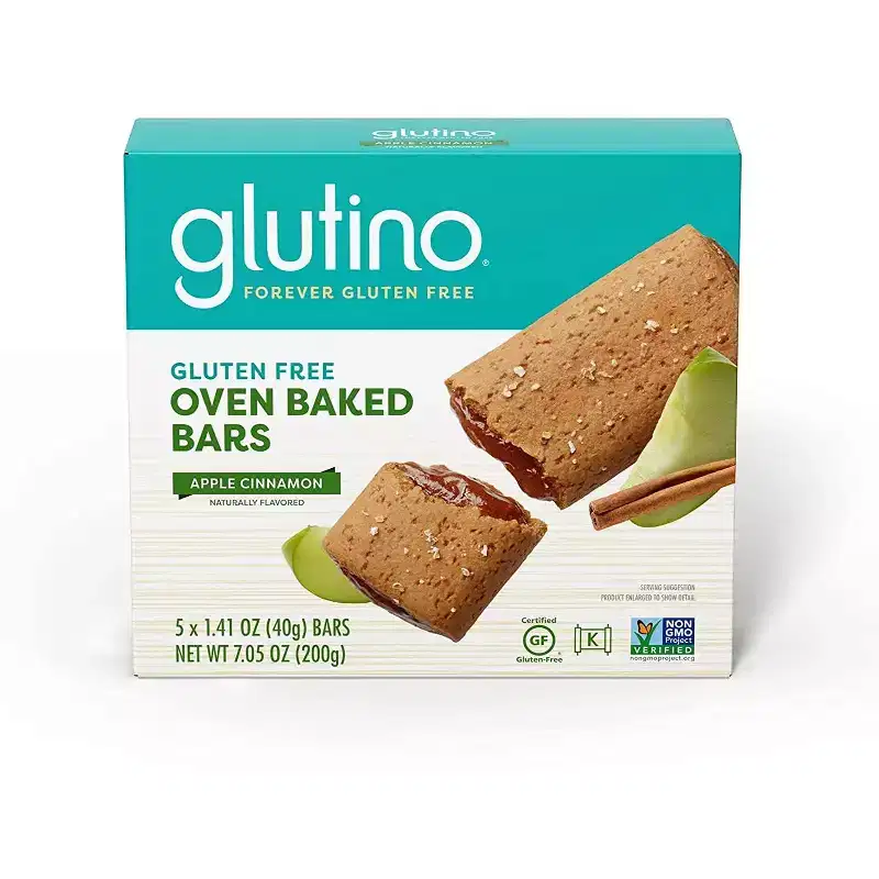 Glutino Gluten Free Oven Baked Bar Apple Cinnamon Natural Flavor - Case of 12 - 7.05 oz