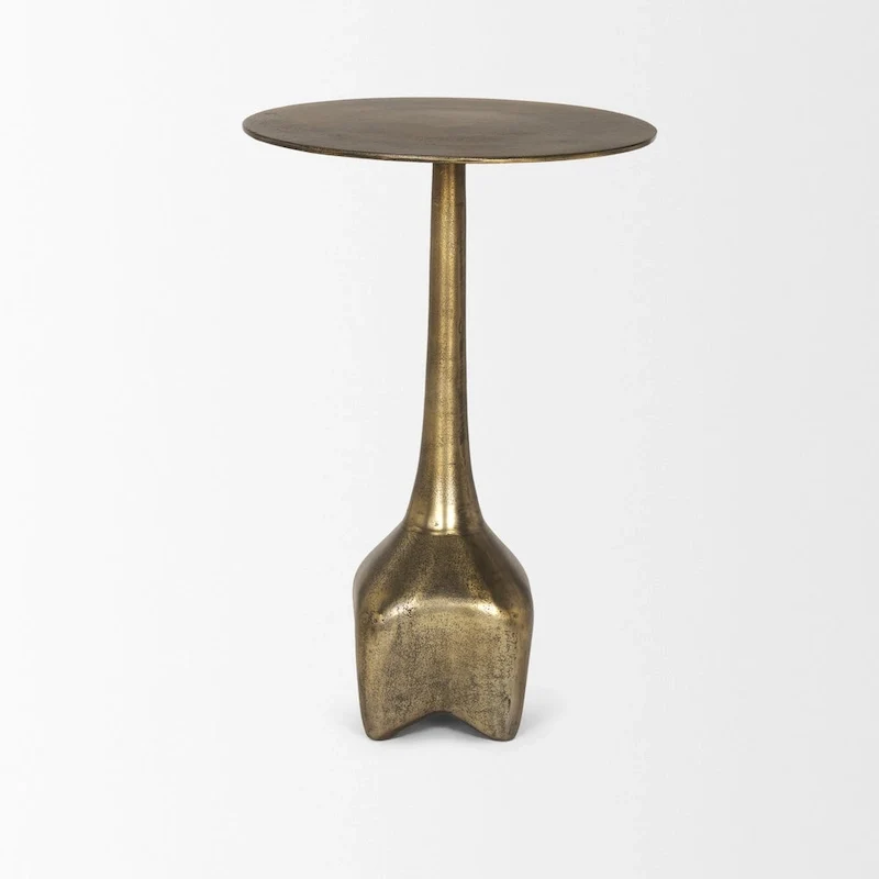 Large Gold Metal Accent Table