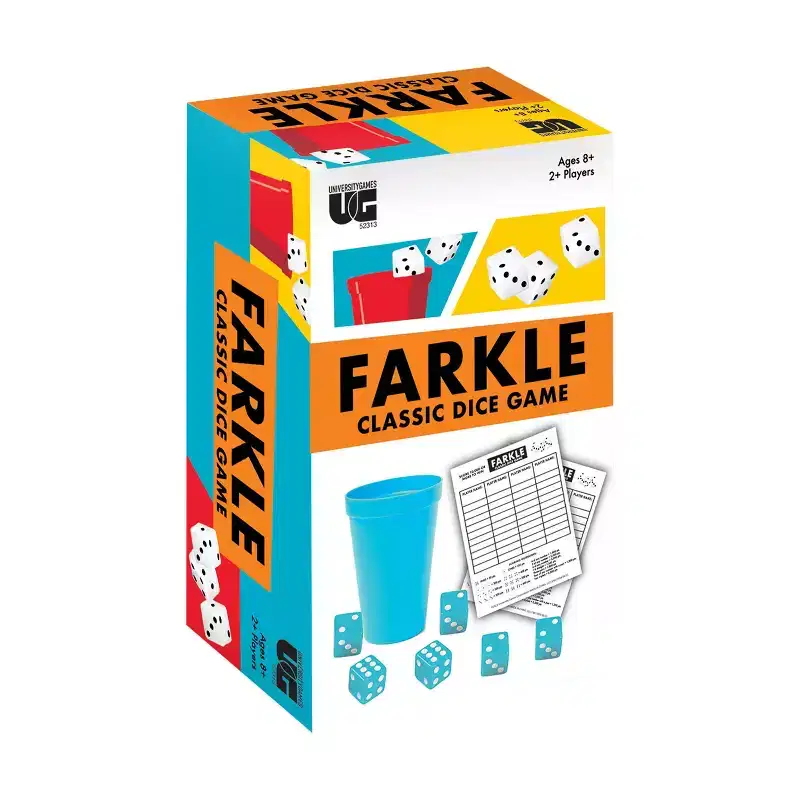 Farkle Classic Dice Game: Strategy Board Game with Scoring Pads & Instructions for 2+ Players, 20-40 Min Play