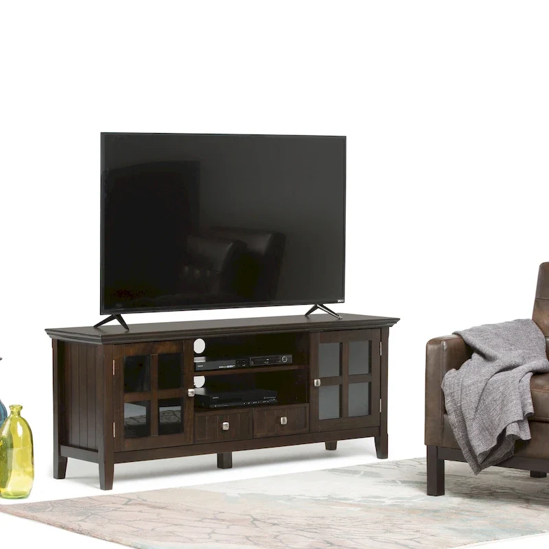 WYNDENHALL Normandy SOLID WOOD 60 inch Wide Transitional TV Media Stand For TVs up to 65 inches - 60 x 16.5 x 24