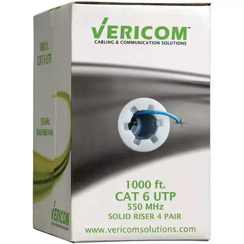 CAT-6 U/UTP Solid Riser CMR Cable, 1,000 Ft.