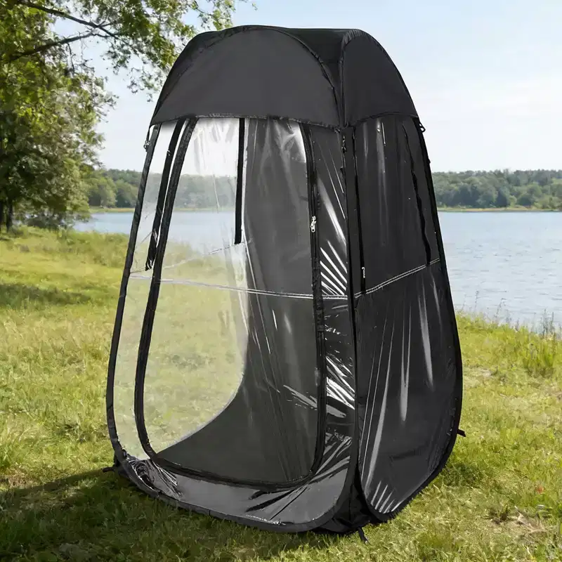NAYSAYE Portable Pop Up Sports Tent Ideal Shelter for Outdoor Events Fishing and Camping Protection from Wind and Rain, Black, 39*39*59
