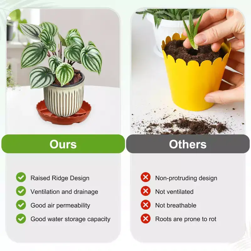 Unique Bargains Thicker Heavy Duty Waterproof Plant Saucers 4 Pcs
