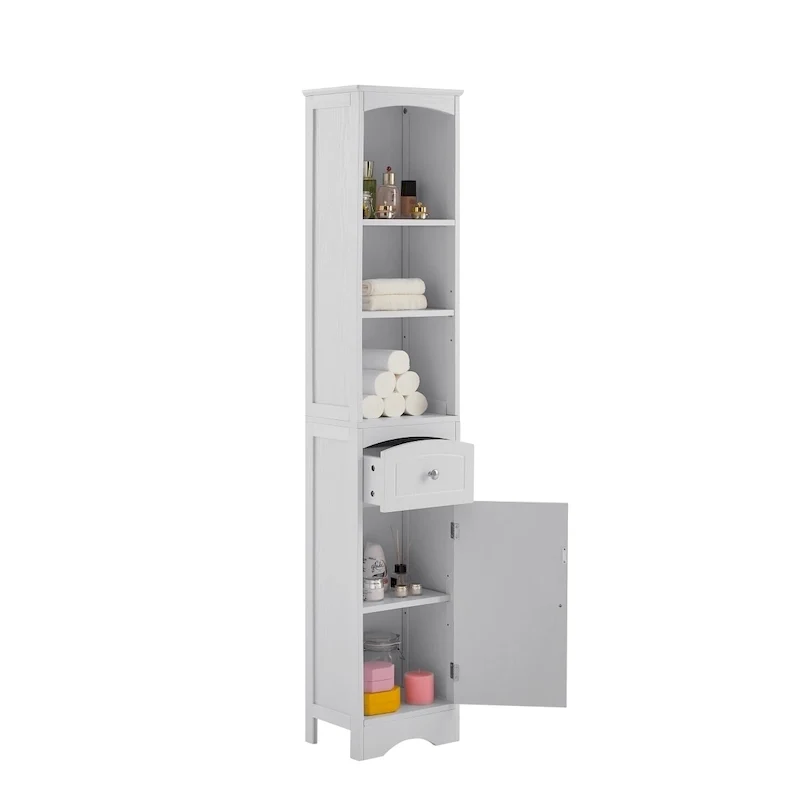 Merax Tall Bathroom Cabinet with Storage Cabinet, Drawer, Shelves