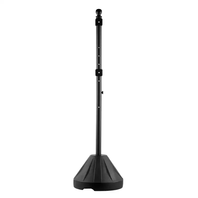 VEVOR Portable Sign Post, 5 ft Cast Iron Sign Post Holder with Hard Plastic Base & Wheels, Movable Parking Sign Stand for No Parking Street Signs