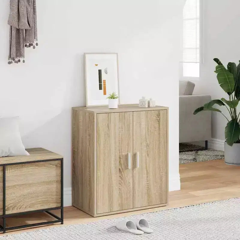 Shoe Cabinet Oak Engineered Wood Compact