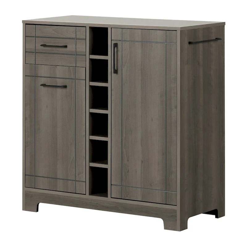 Bar Cabinet with Bottle and Glass Storage