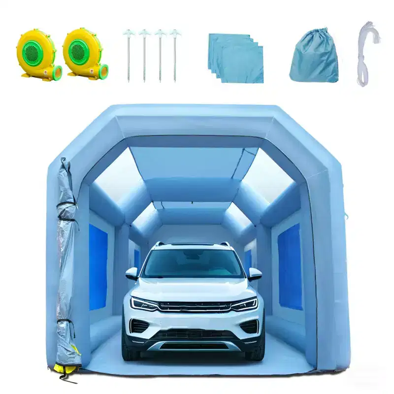 VEVOR 20x10x8ft Inflatable Paint Booth, Inflatable Spray Booth, High Powerful 480W+750W Blowers Spray Booth Tent,Car Paint Tent Air Filter System,Blue