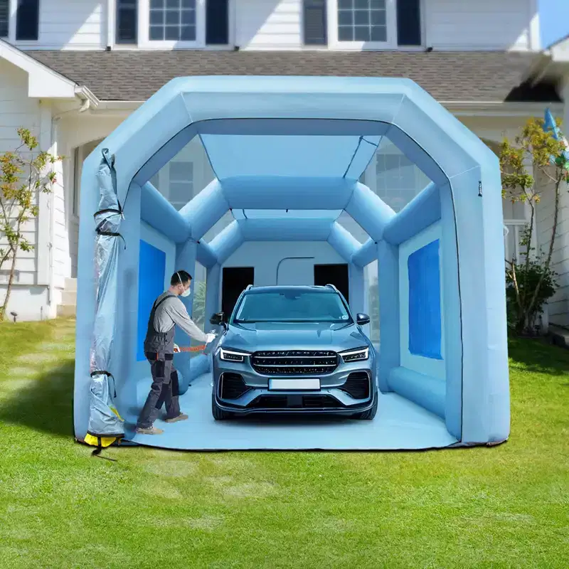 VEVOR 20x10x8ft Inflatable Paint Booth, Inflatable Spray Booth, High Powerful 480W+750W Blowers Spray Booth Tent,Car Paint Tent Air Filter System,Blue