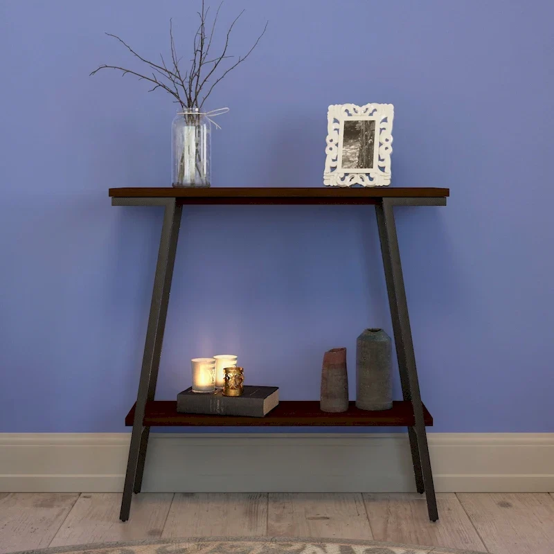 Mixed Metal and Wood Hall Console Sofa Table