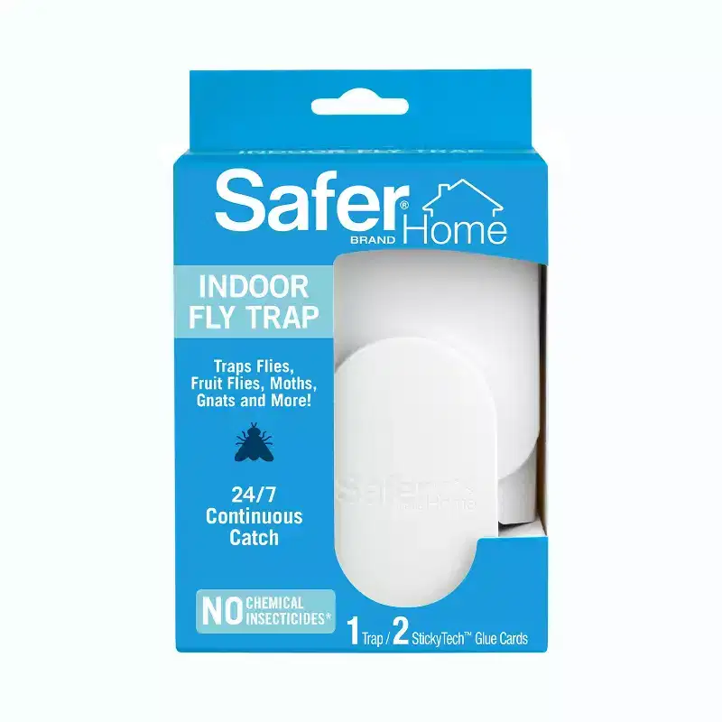 Safer Home Indoor Fly Trap Starter Kit (1 Plug-In Base + 2 Refills): For Gnats, Flies, Fruit Flies, Indoor Use