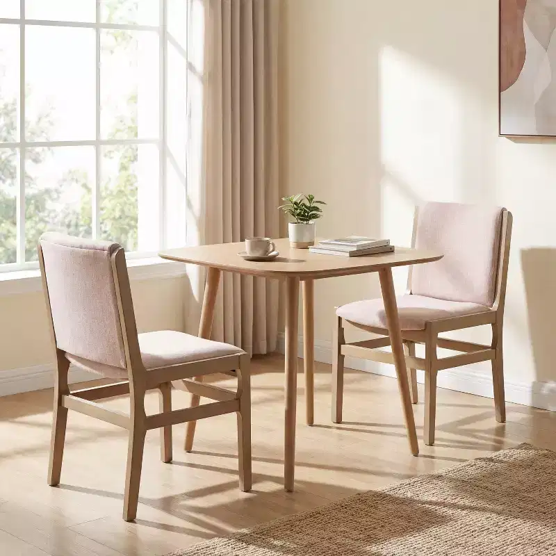 Christopher Knight Home Zephyr 3 Piece Contemporary Rubberwood Upholstered Dining Set