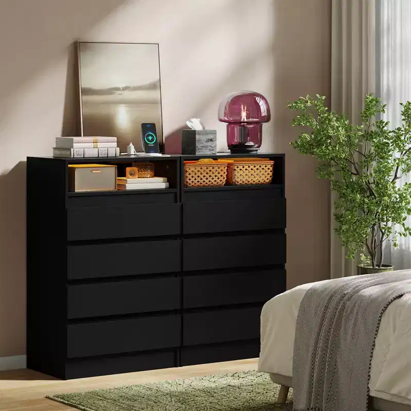 4-Drawer White Dresser with Wall-Mount Safety, Sturdy Top, and Spacious Drawers for Bedroom, Living Room, or Small Spaces