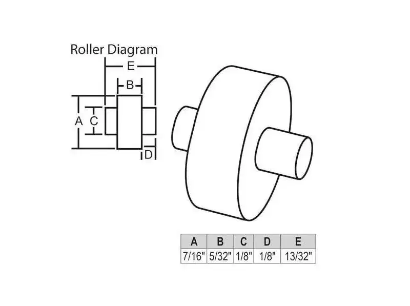 Brixwell Sliding Window Wheel Hardware, Nylon Material, 7/16 Wheel Diameter, 5/32 Wheel Thickness, Axle Diameter 1/8, White Finish