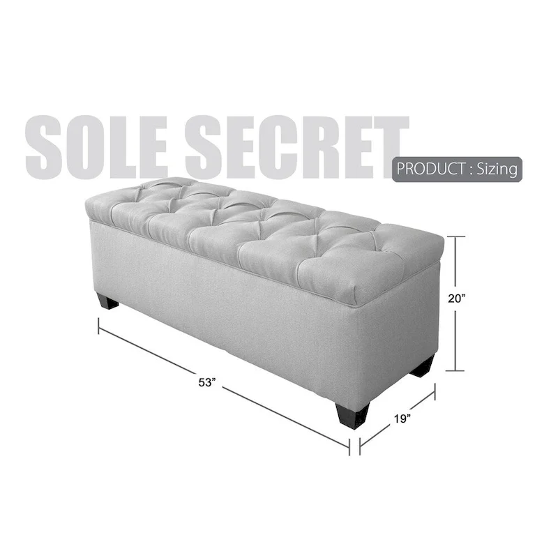 Diamond Tufted Can Pumpkin Linen Storage Bench