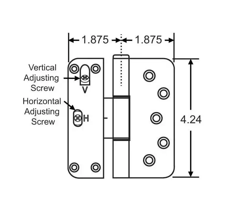 Brixwell Two Way Adjustable Hinge Removable Pin, Stainless Steel Material, Right Hand, Antique Nickel Finish