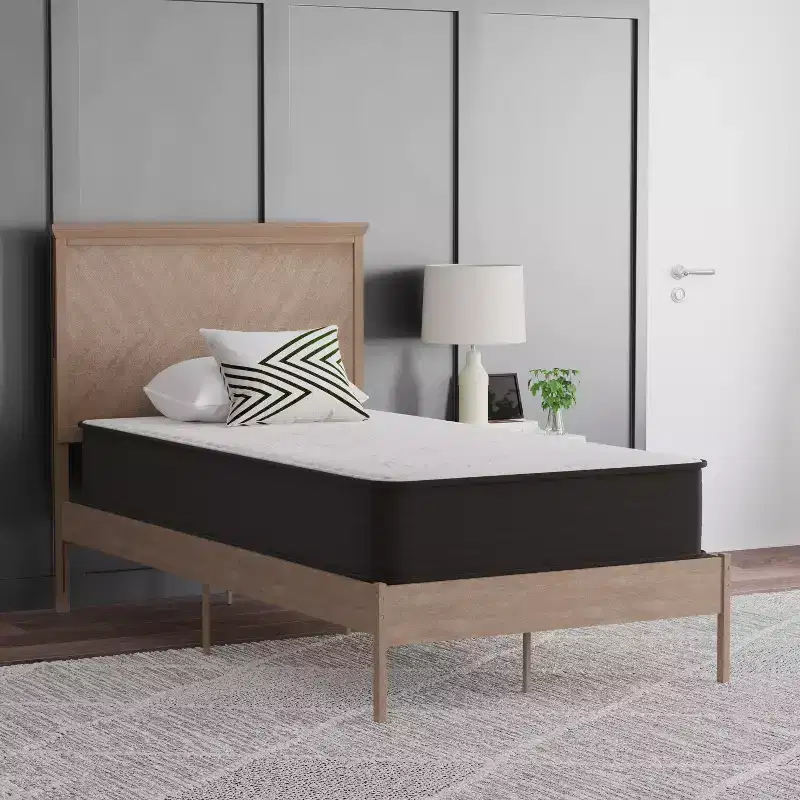 Emma and Oliver 10 Inch Hybrid Mattress, High Density Foam and Pocket Spring Mattress in a Box, CertiPur-US Certified Foam