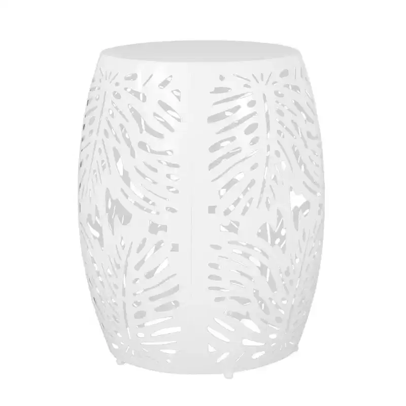 Coffee Table, Sofa Side Table, Modern Floor Coffee Table,Large Metal Side Table - White Finish for Living Room/Patio