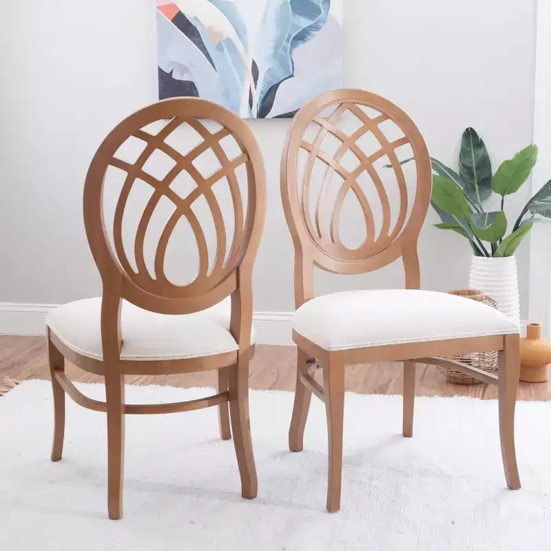 Linon Set of 2 Oriana Side Chair Brown