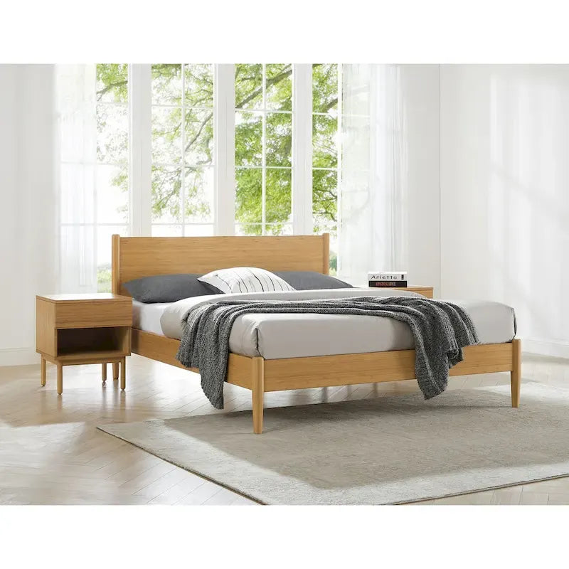 Ria Eastern King Platform Bed, Caramelized