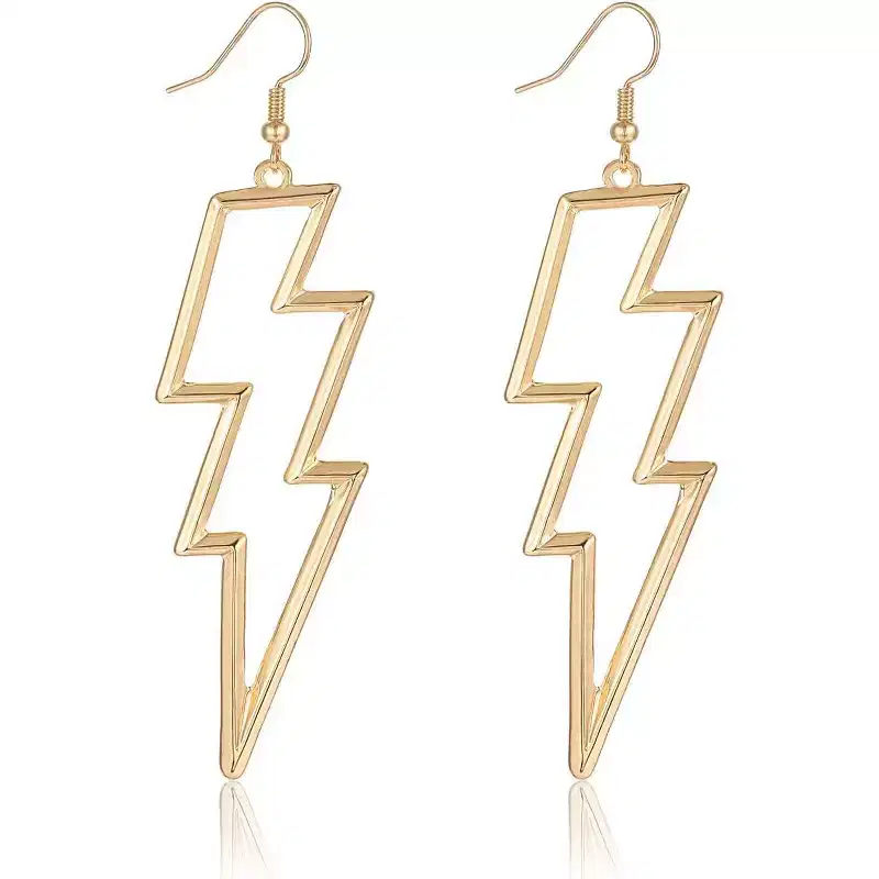 Lightning Bolt Hook Earrings | Punk Rock Statement Jewelry for Women