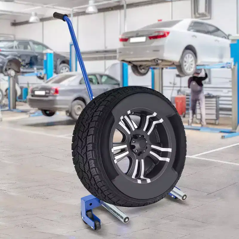 Heavy-Duty Adjustable Tire Moving Cart Tool - 500 lb Capacity Truck Tire Dolly