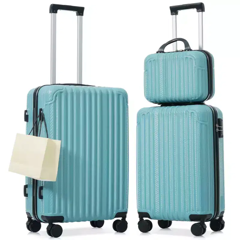 3/6-Piece Hardshell ABS Luggage Set, Lightweight Suitcases with Spinner Wheels, TSA Lock, Side Hooks, Carry-On & Checked Luggage - ModernLuxe