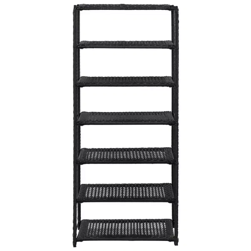Shoe Rack Black Poly Rattan 19.7x11.8x47.2 in Lightweight - 47.2