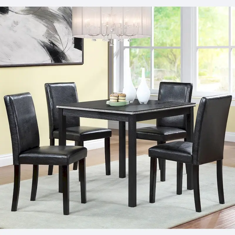 Wooden Dining Square Table Set,Kitchen Table for Small Space,4 Person Dining Table