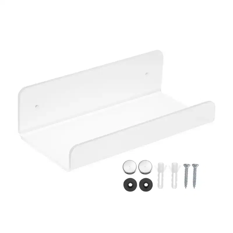 Clear Acrylic Floating Wall Shelf - U-Shape, for Bathroom & Kitchen