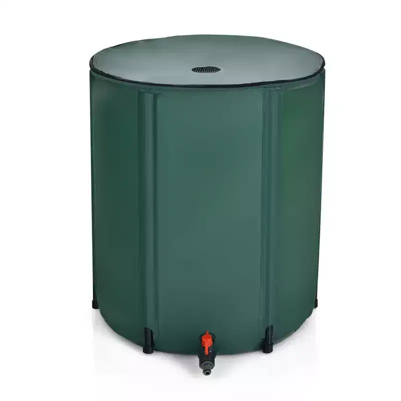 Costway 53 Gallon Portable Rain Barrel Water Collector Collapsible Tank w/Spigot Filter