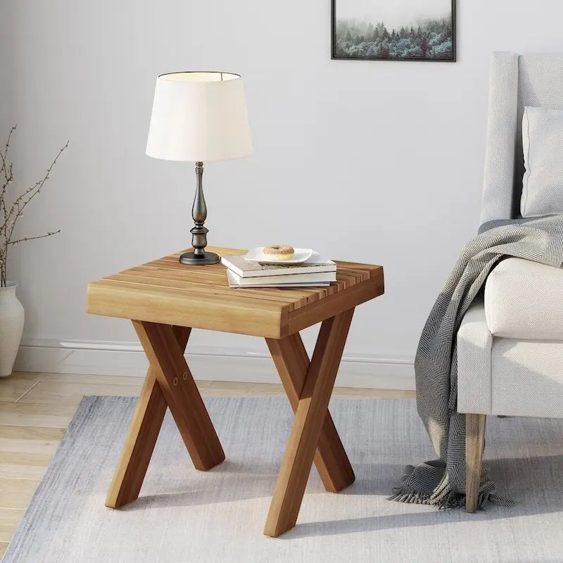 Acacia Wood Side Table by