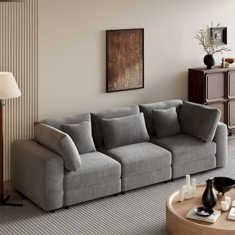 105 3 Seater Sofa with Removable Back Cushions and 5 Pillows