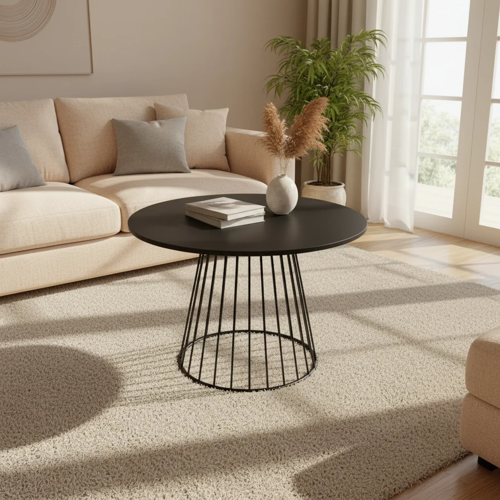 Canary 47 in Round Dining Table | White Faux Marble Top | Gold Metal Base