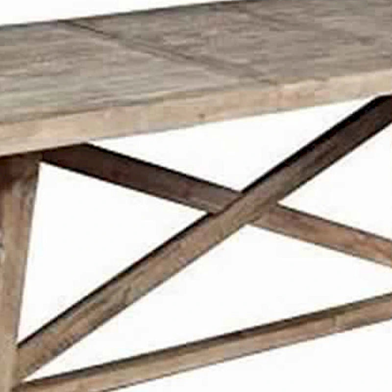 Cottage Style Wooden Dining Table with Removable Leaf, Weathered Brown
