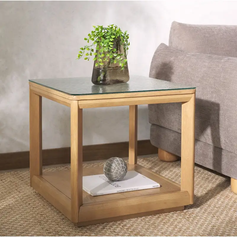 Glass Top Accent Table - 22Wx22Dx21H