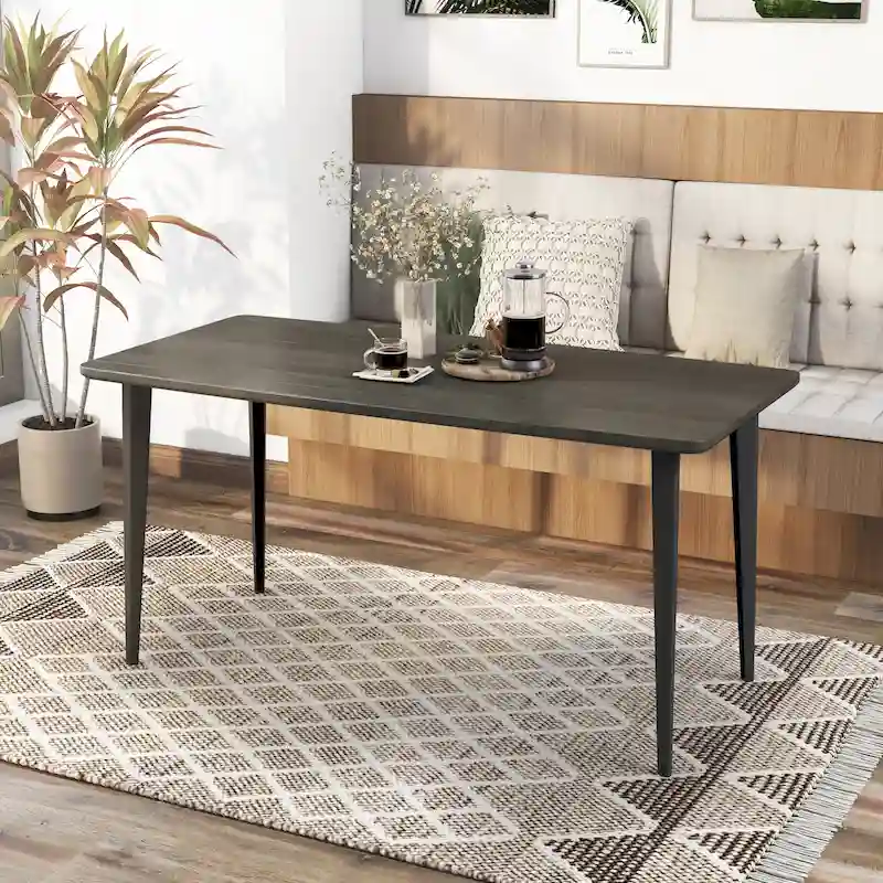 Grey / Dark Oak Mid-Century Modern Dining Table �C Seats up to 6