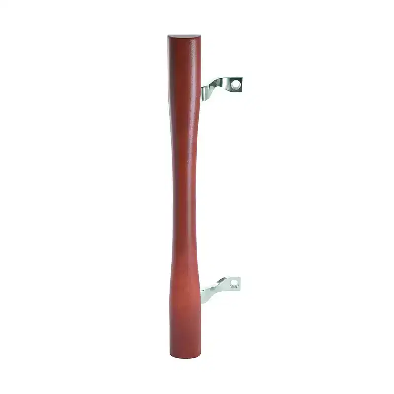 Brixwell Patio Door Handle Set, 6-5/8 Center to Center, Surface Mount Wood Handle, Zinc Bracket with Chrome Finish