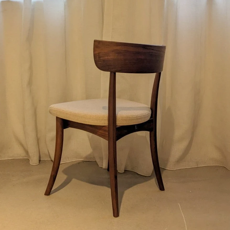 Solid Walnut Upholstered Dining Chair Draws