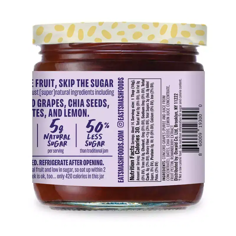 Smash Foods Concord Grape Superfood Jam - 8oz